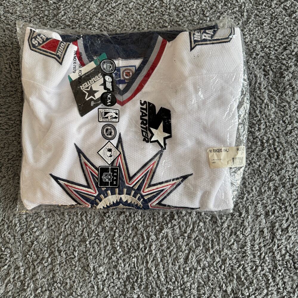 Vintage Deadstock Starter NHL New York Rangers Lady Liberty Jersey Men's XS NWT